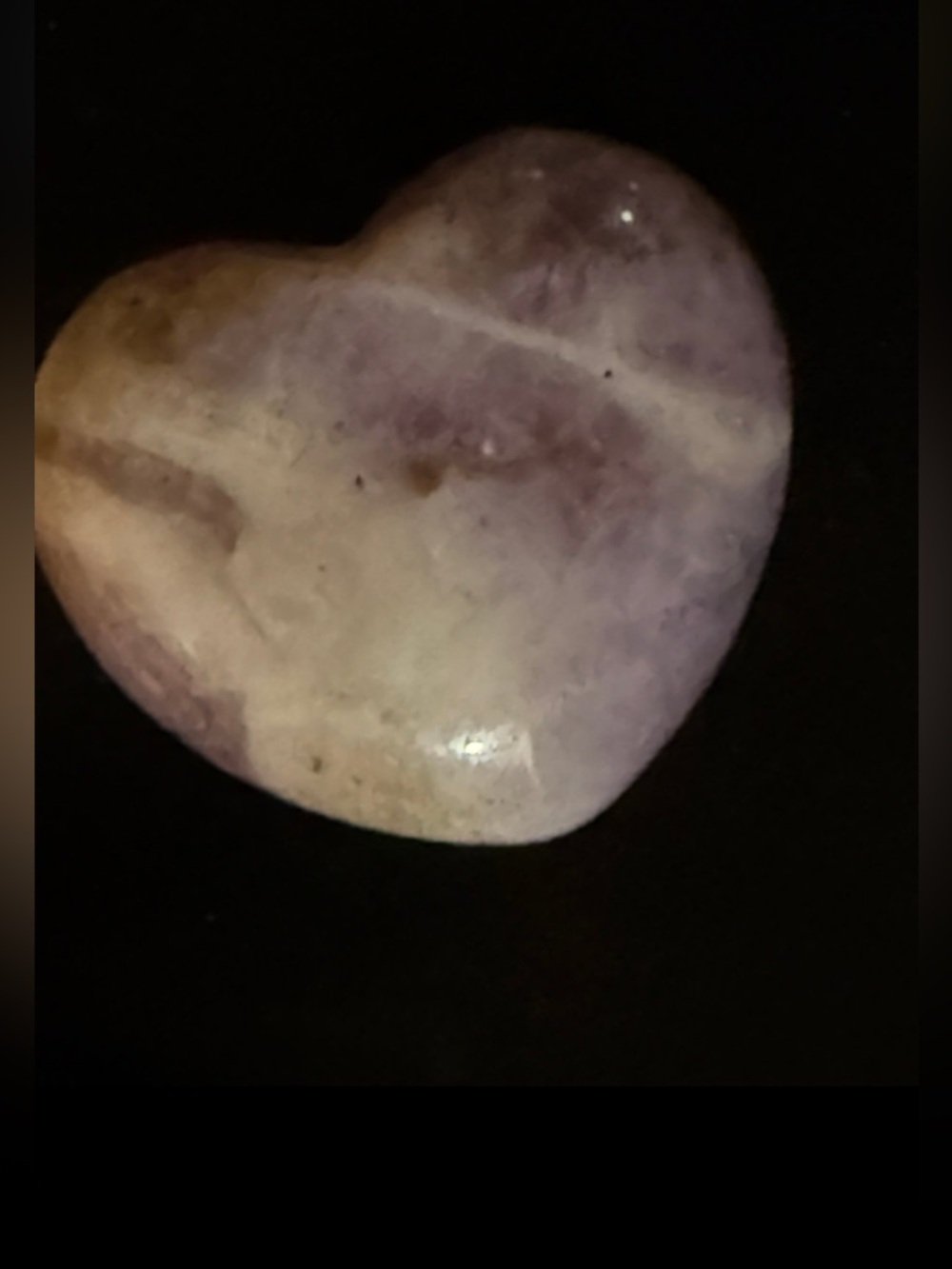 Source Unknown Lavender and Cream Heart Stone